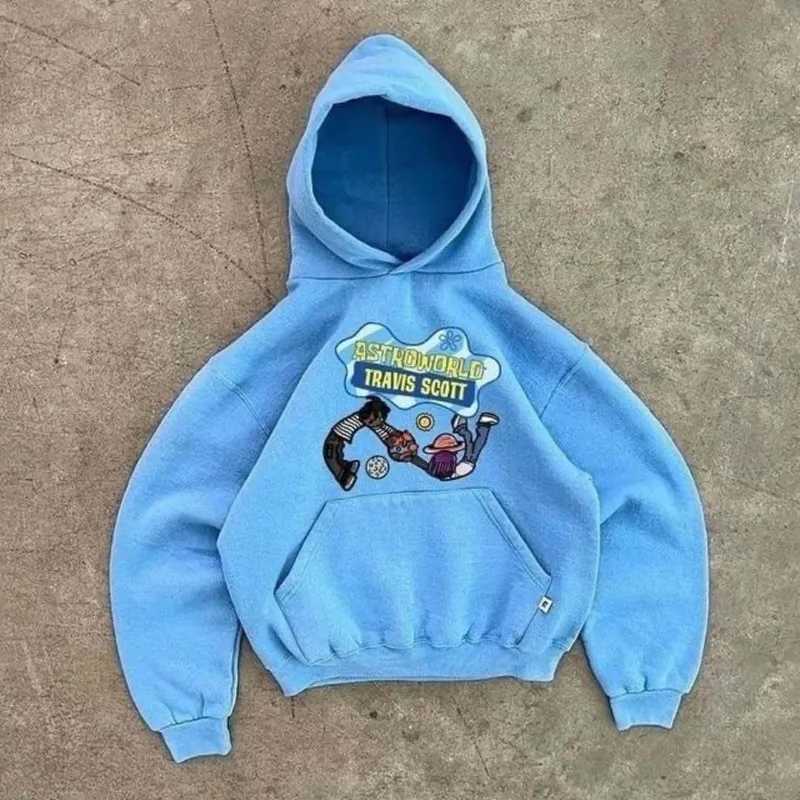 Y2K Gothic oversized cartoon letter pattern design men jacket American high street punk Harajuku trendy Gothic hoodie X250718