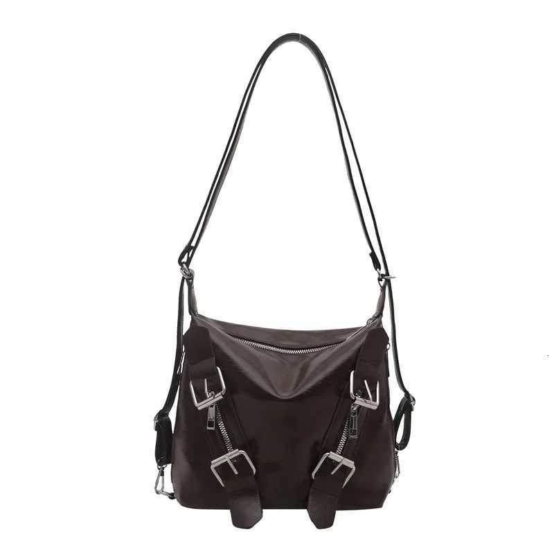 Korean Style Large Capacity Mens Backpack College Fi Tote Bag for Class Trendy Double Shoulder Bag Student Pack Y250718