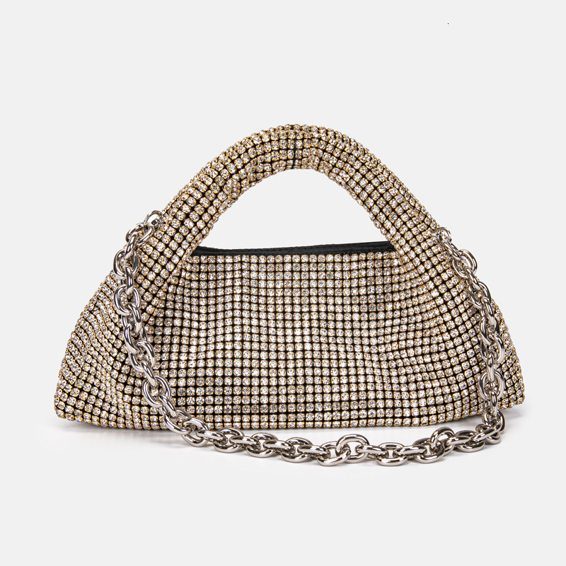 2025 Designer Diamond Inlaid Handbag and Shoulder Bag New Fashionable Water Diamond Women's Bag Light Luxury Full Diamond Underarm Bag