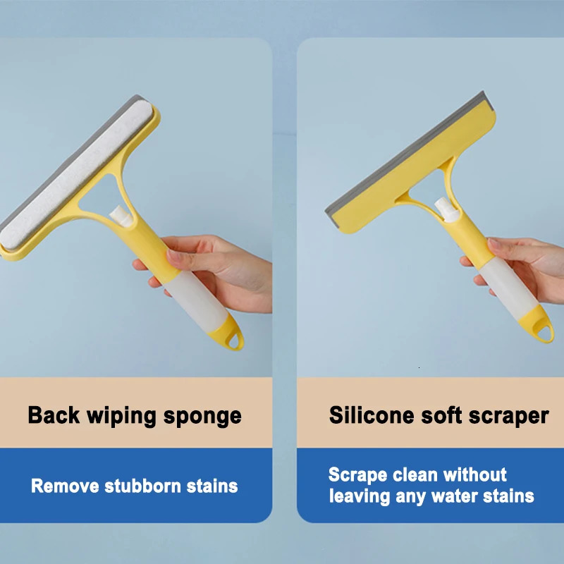 3 In 1 Window Cleaning Tool Multi-function Glass Wiper Brush with Spray Bottle Home Car Window Cleaner 250714