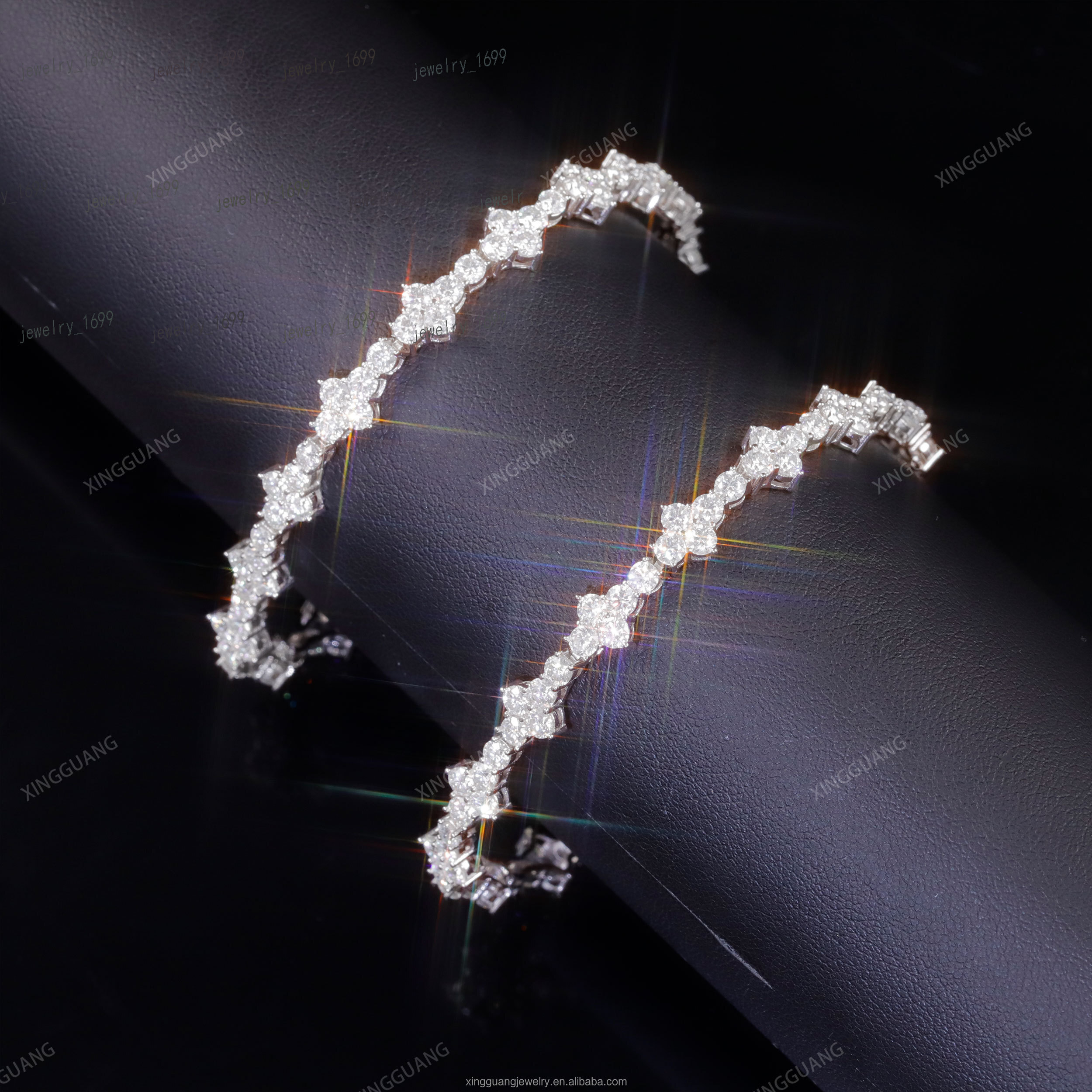 Hip Hop Jewelry Cross Design VVS Moissanite Bracelet 925 Sterling Silver Men Women Bracelet Iced Out Diamond Tennis Bracelet