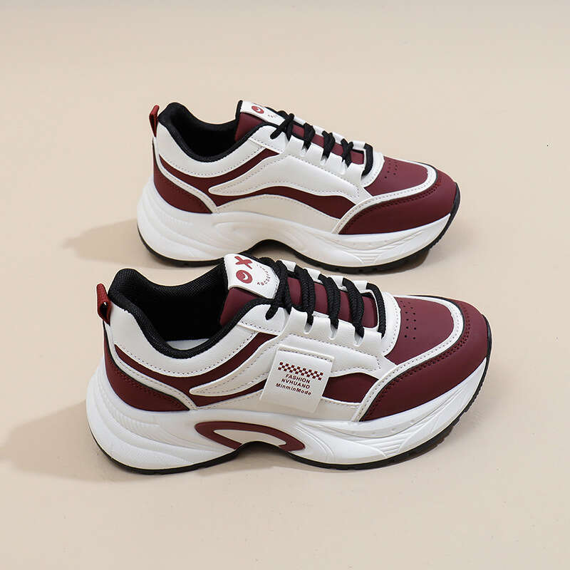 Trendy Plus Size Dad for Women 2024 Autumn Free shipping New Women's Student Sneakers Height Increasing Casual Shoes 6336