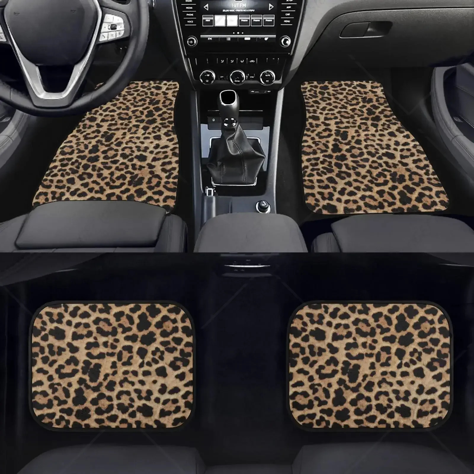 Leopard Car Auto Floor Mats Women Men 4-Piece Full Set All Weather Universal Front Rear Automotive Floor Mat Fit for SUV 250715