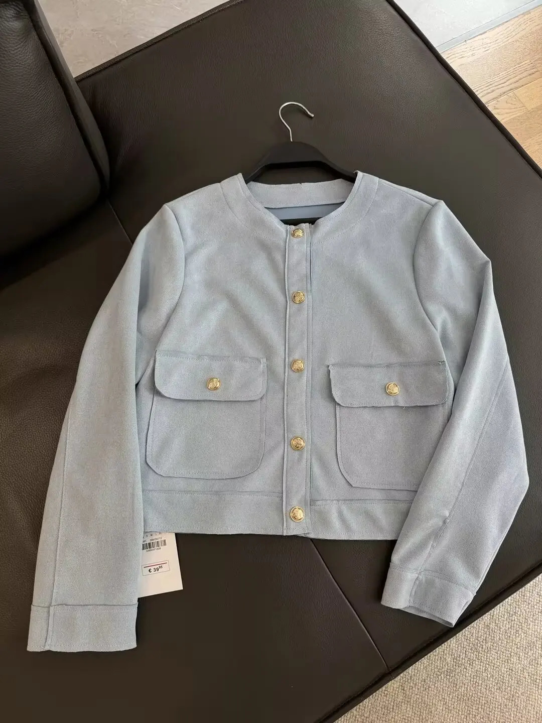 Autumn Product Womens Suede Texture Temperament Casual Versatile Effect Long Sleeve Short Jacket Coat 250715