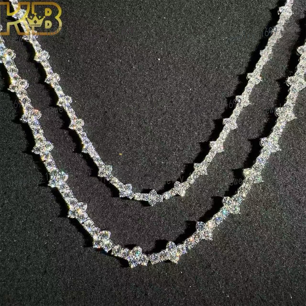 Moissanite Tennis Chain 925 Trends Hip Hop Fashion Necklace Vvs Sterling Silver Diamond Moissanite Tennis Chain