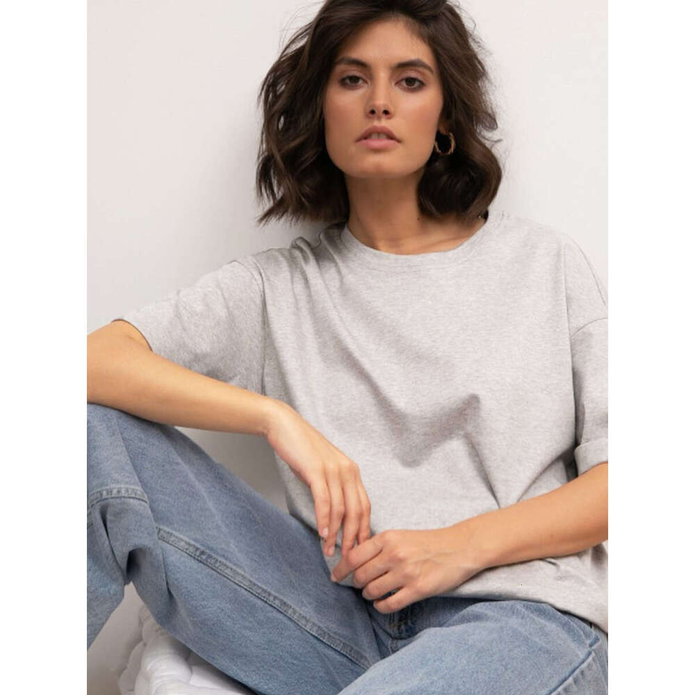 100% Crew Neck Solid Color Versatile T-Shirt For Women Spring Summer New Pure Cotton Short Sleeve Top B5