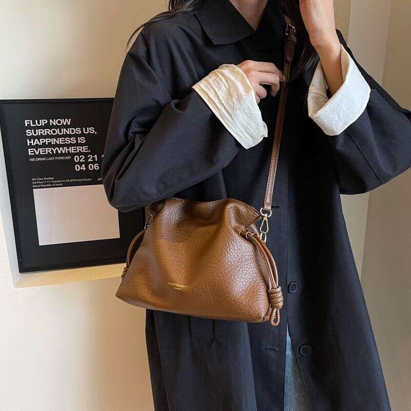 Korean Fashion Small for Women, Autumn and Winter Pleated Cloud Bag, Niche Texture Crossbody Bucket Bag