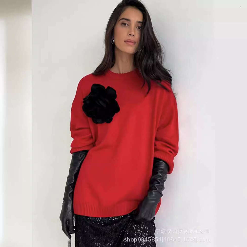 New Solid Color Basic Round Neck Sweater For Women With Camellia Soft Knitted Top B5