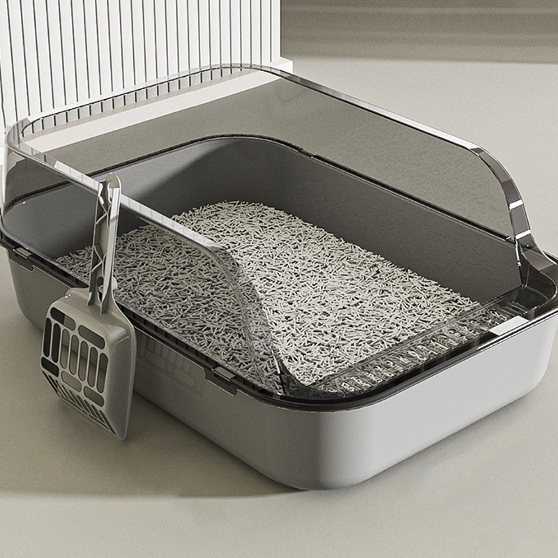 Semi enclosed cat litter box oversized splash proof thickened cat toilet pet supplies