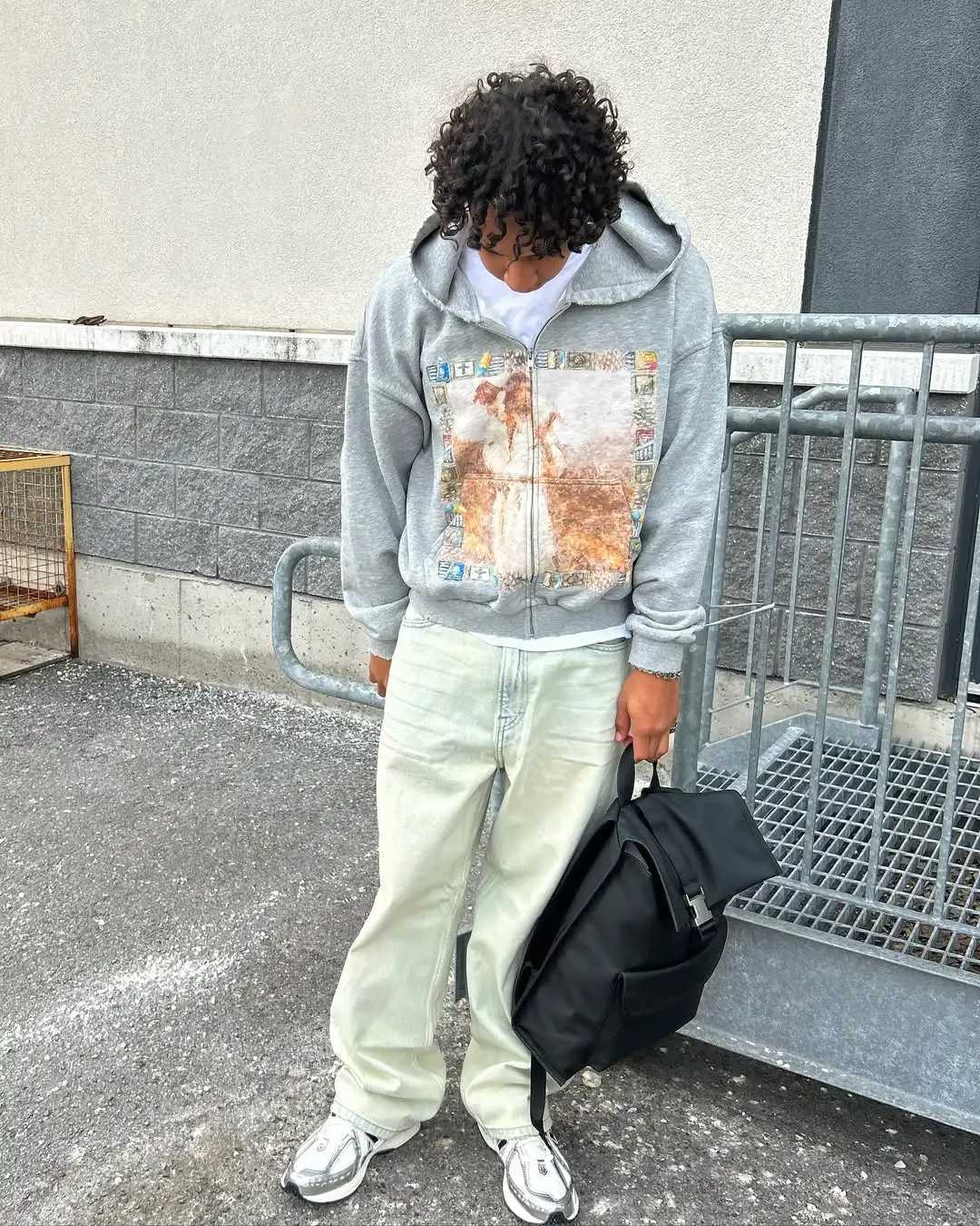 Hip-hop Retro Spring and Autumn Men Casual Hoodie Personalized Pattern Printing Harajuku Street Men and Women Sweatshirts X250718