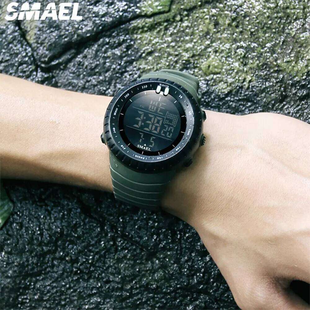 free shipping SMAEL Brand Men Electronics Outdoor Sports Waterproof Big Dial Digital LED Alarm Digital-watch 1237 Sport Watch free s free shipping