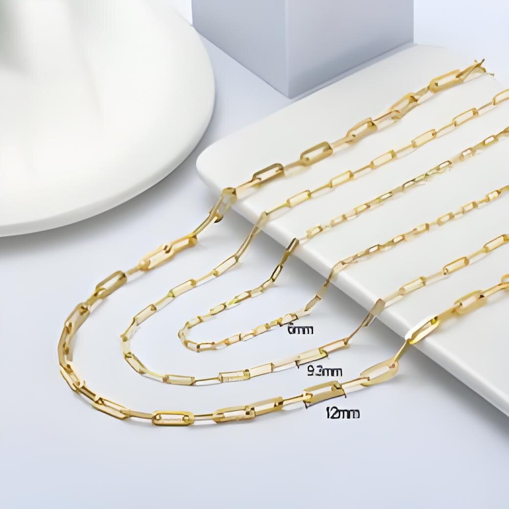 ORSA JEWELS 14k Gold Sterling Sier Paperclip Chopin Rope Cuban Figaro Box Cable Necklace Simple Basic Chain Neck Good quality