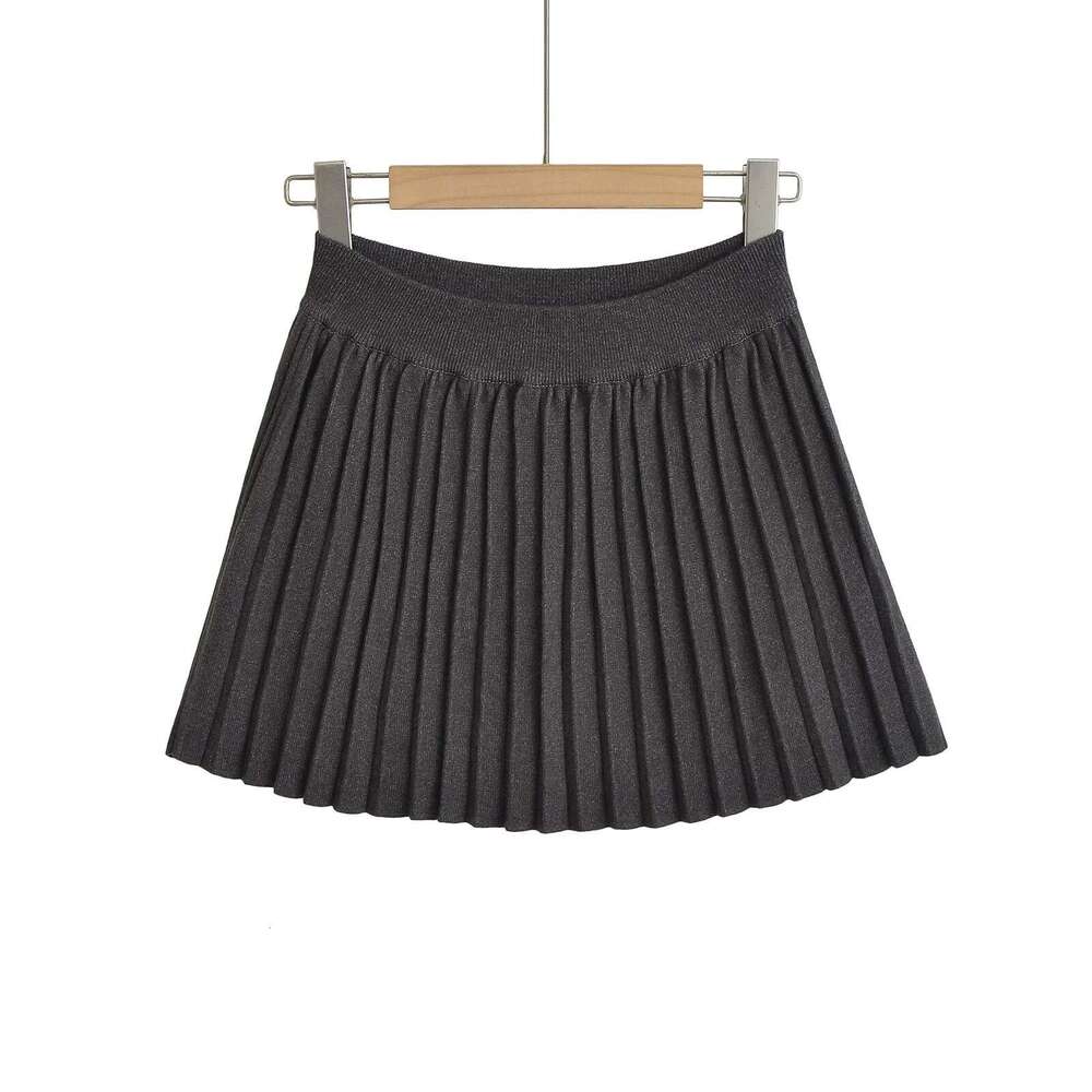 Pure Desire Hot Girl Style High Waist Knitted Sexy Body-Flattering Long-Leg Pleated Summer Internet Celebrity Half-Length A-Line Skirt Ins B5