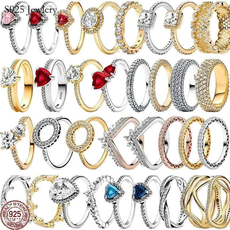 925 Sterling Silver high quality ring hot selling classic heart and crown rings for women men jewelry gift Wholesale