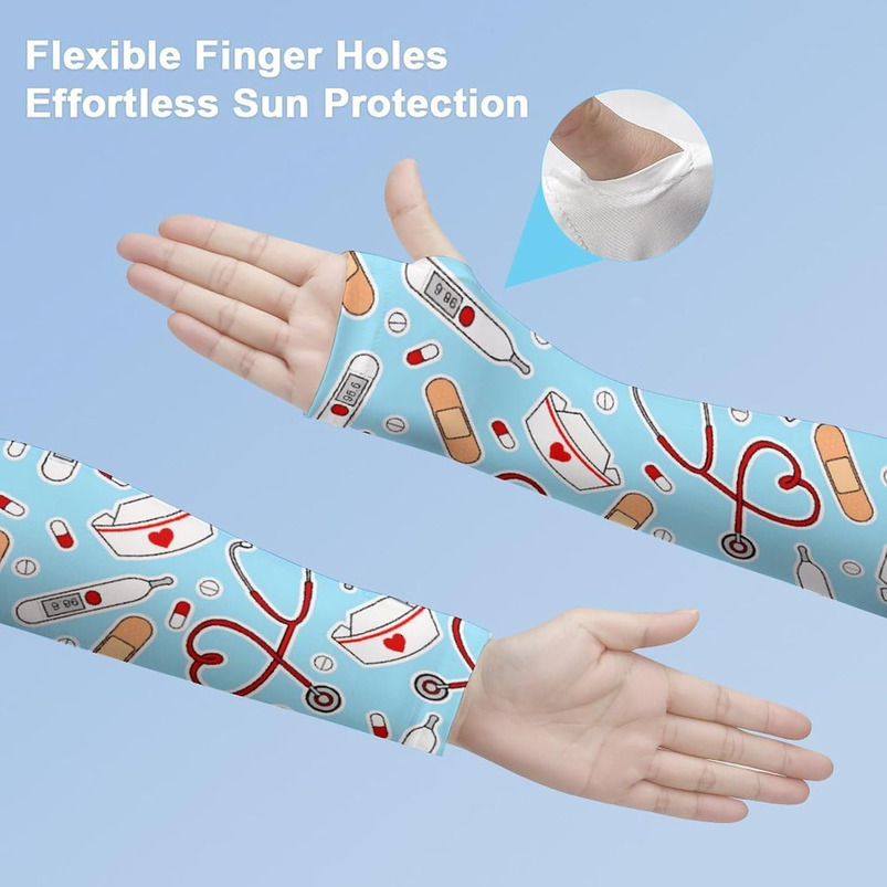 Paisley Purple Floral UV Protection Ice Silk Sunscreen Sleeve, Outdoor Summer Sports