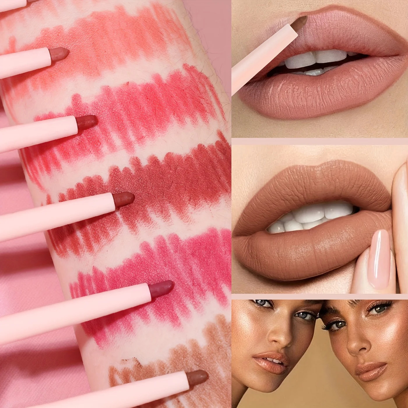 6 Colors Lip Liner Pencil Matte Waterproof Non-Stick Cup Lipstick Long Lasting Sexy Red Brown Lip Liner Makeup Lip Contouring 250716