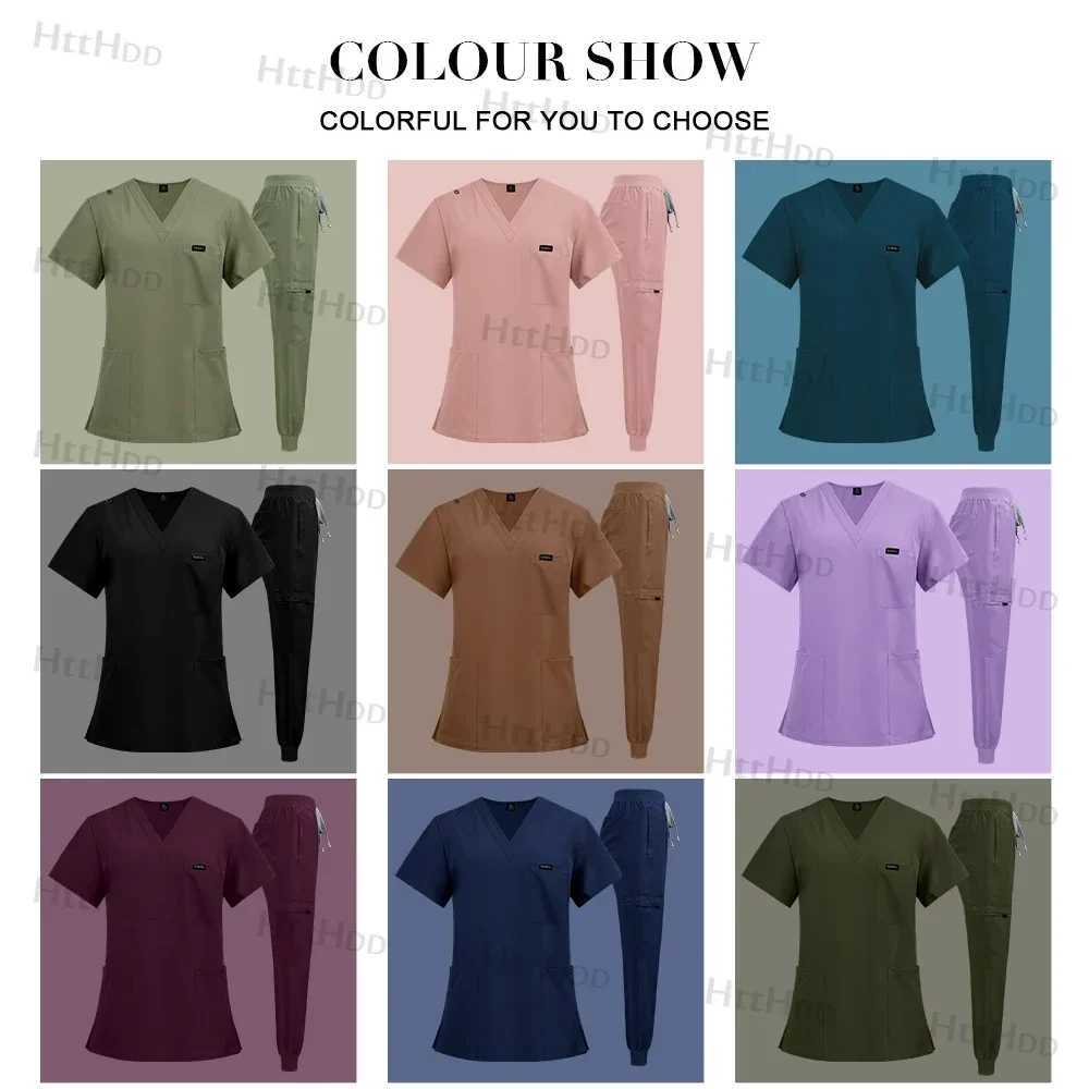 Doctor Nurse Medical Uniforms Shirt Scrubs Women Jogger Set Hospital Accessories Operating Room Surgical Gowns Mens Workwear New Z250718