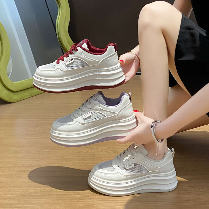 2025 Spring White Sneakers for Women Korean Style Ins Free shipping Women's Student Thick Sole Small Size Casual Sports Board Shoes HB803-1
