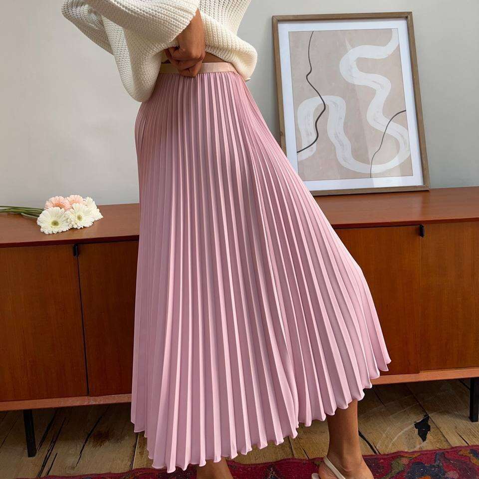 Spring And Autumn New Pleated Organza Soft Versatile Skirt Ins B5