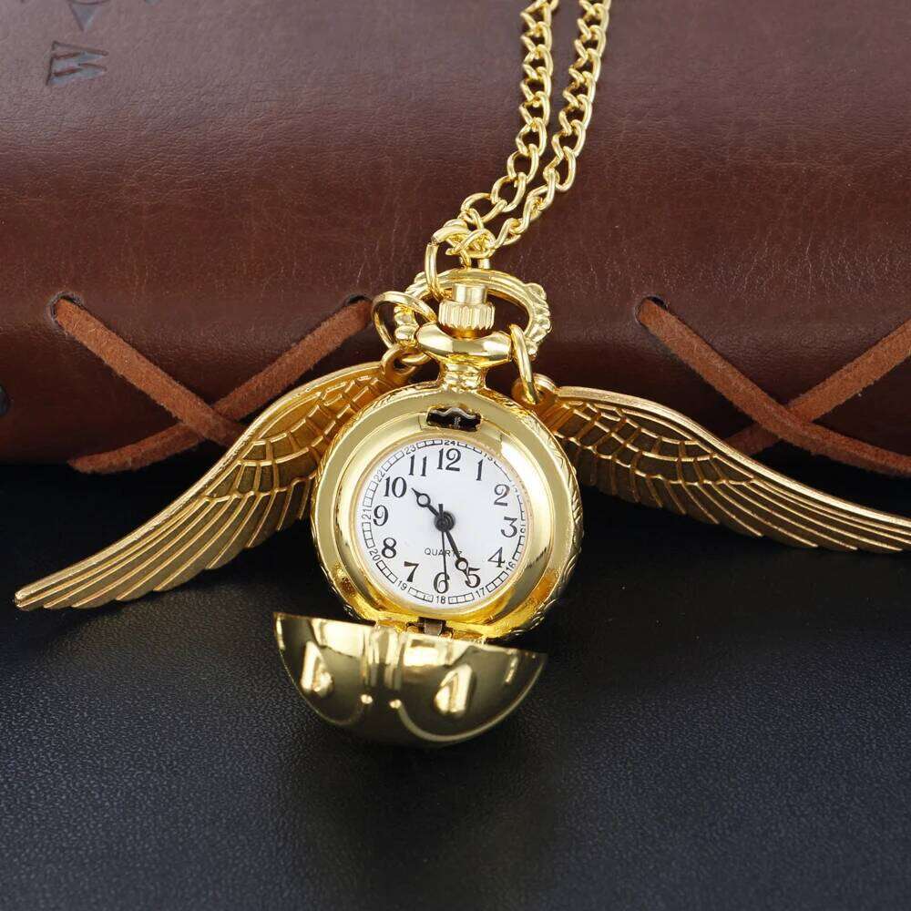 free shipping Magic Gold Fairy Ball Quartz Pocket Men's and Women's Vintage Fob Watch Children's Gift Pendant Necklace Souvenir Cf11