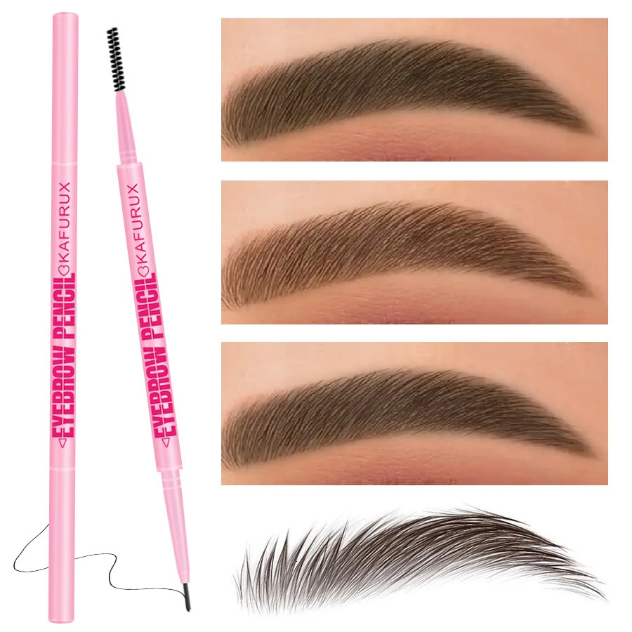 1pcs Ultra-fine Double headed Rotable Eyebrow Pen with Brush Eye Makeup Waterproof Wild Eyebrow Pencil Cosmetic Eyebrow Brush 250712