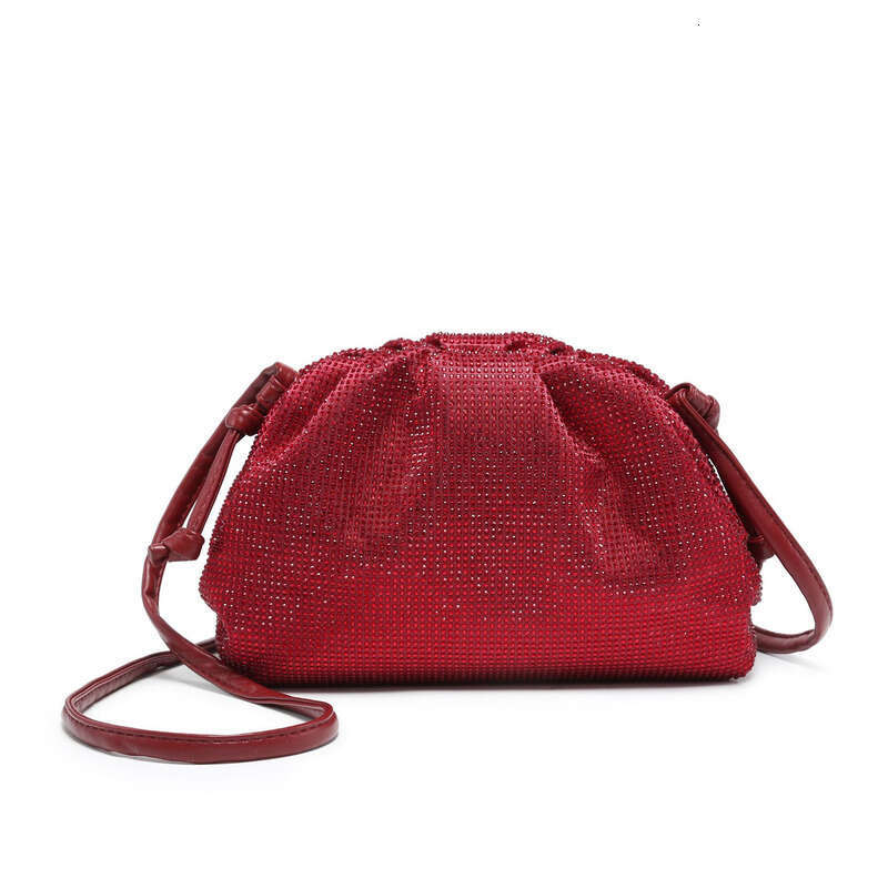 Leather Bag Bucket Bag Tote Bag Summer Women S Crystal Diamond BV Cloud Crossbody Handheld Lightweight Elegant Evening Bag