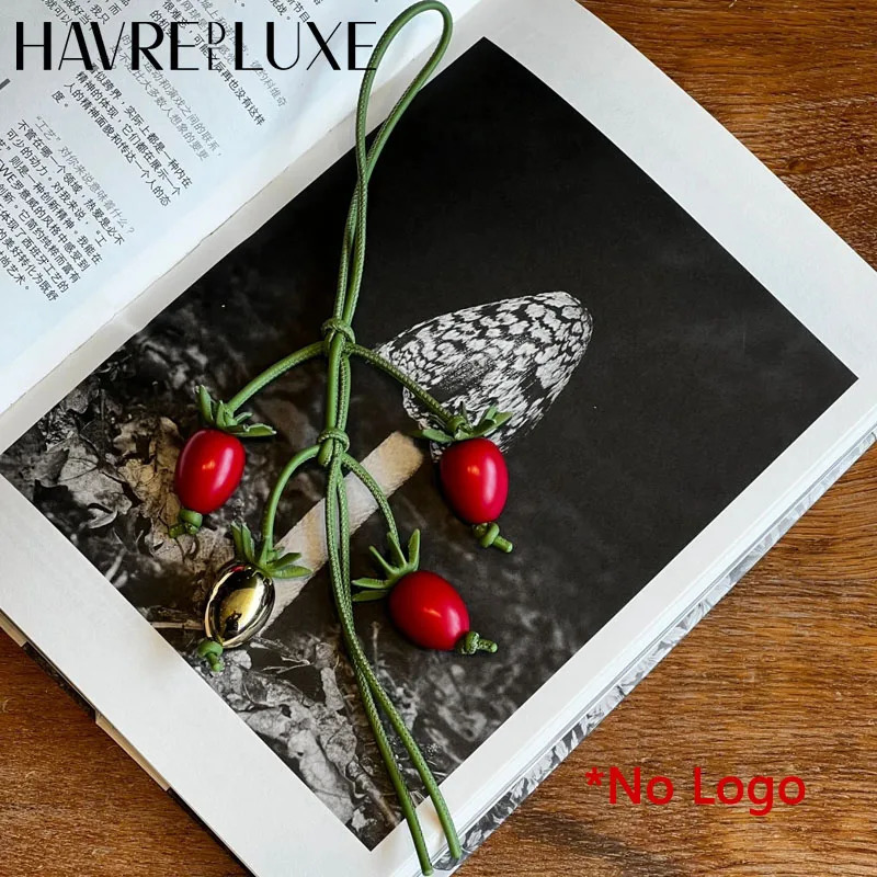 Cowhide Bag Charm Exquisite Tomato String Pendant Woman All-Match Cute Backpack Pendant Bag Accessories 250717