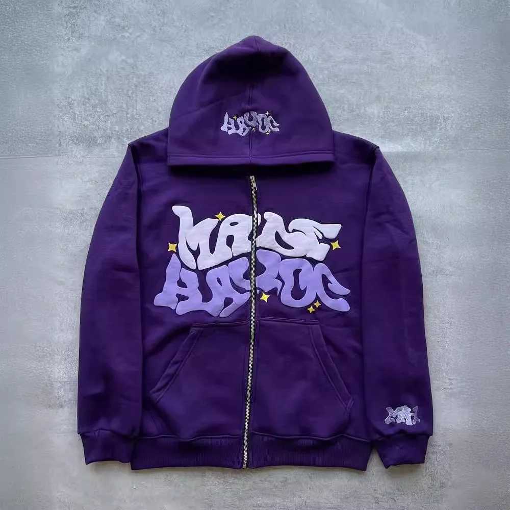 American Retro Star and Letter Printed Zipper Hoodies Women and Men Y2K Spring Autumn Section Lazy Fashion Brand Cardigan Jacket XJ250717