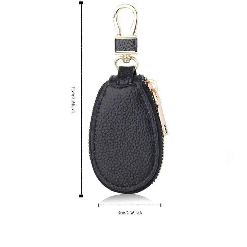 Sturdy Zipper Closure PU Car Storage Durable Ring Compact Coin Purse Bag Charm Ornament Key Holder Household