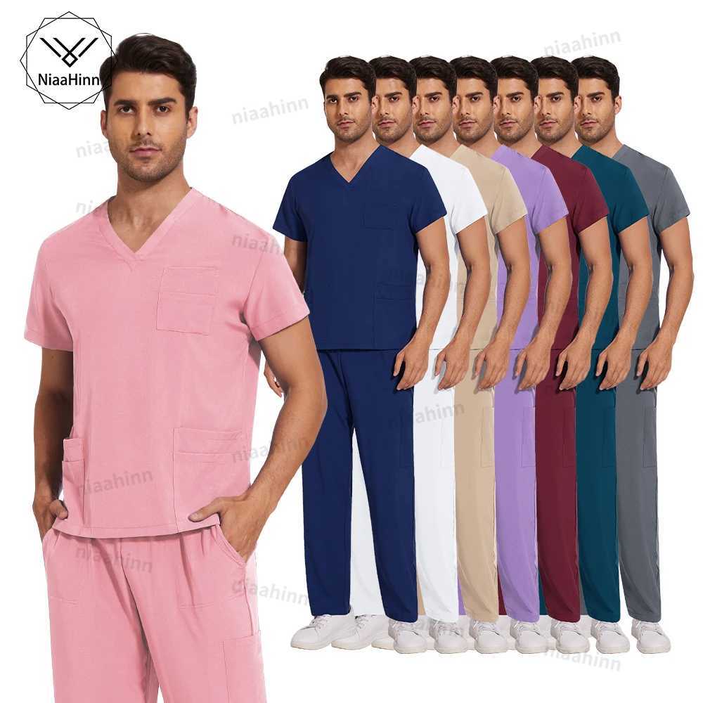 Wholesale Medical Uniforms Scrub Top Pants Sets Nurse Doctor Work Uniform Pet Grooming Veterinary Dentistry Uniform Scrub Unisex Z250718