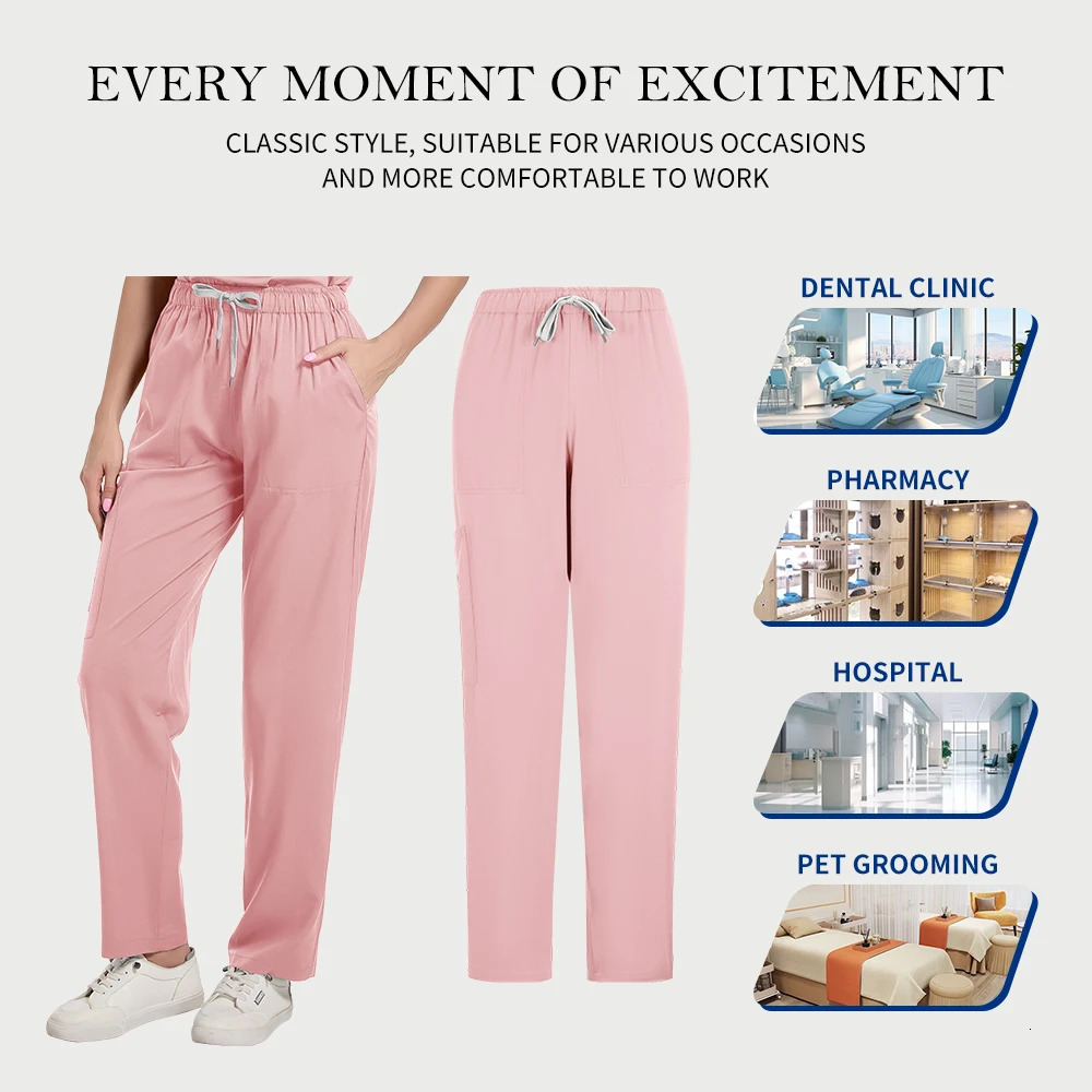 Doctor Nurse Uniforms Woman Scrub Set Beauty Salon Work Wear Clinical Scrubs Top-Pants Spa Nursing Tunic Suit 250715