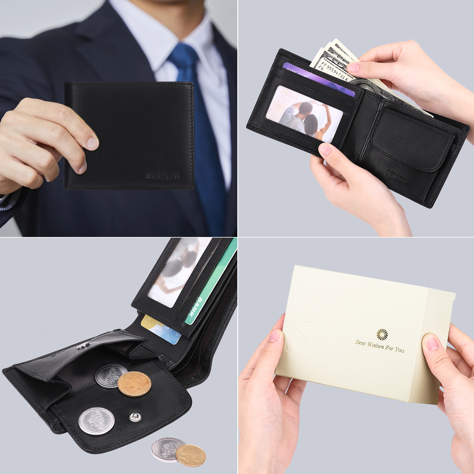 Wallet New Mens Soft Leather Wallet 70% off Korean Version Open Wallet Genuine Leather Coin Purse Card Holder
