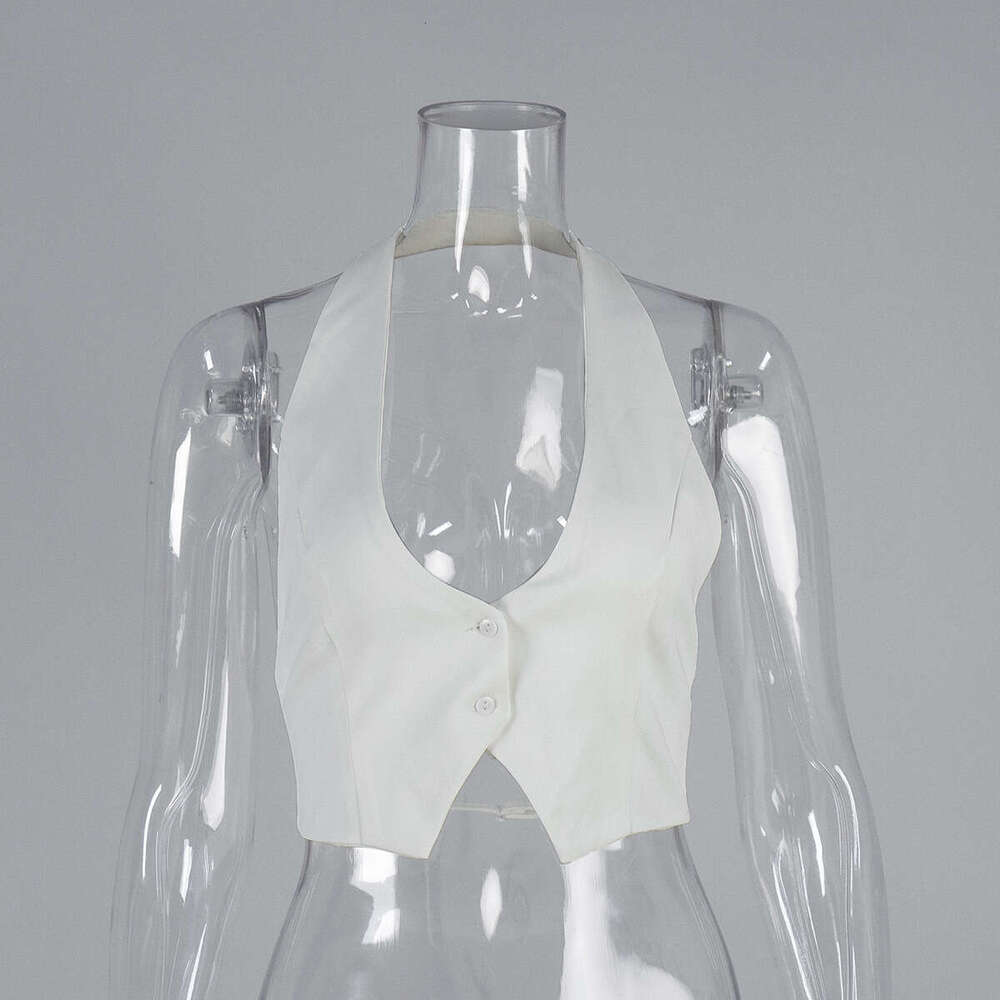 Short Halter Neck Spring Summer New Sexy Backless Vest For Women B5