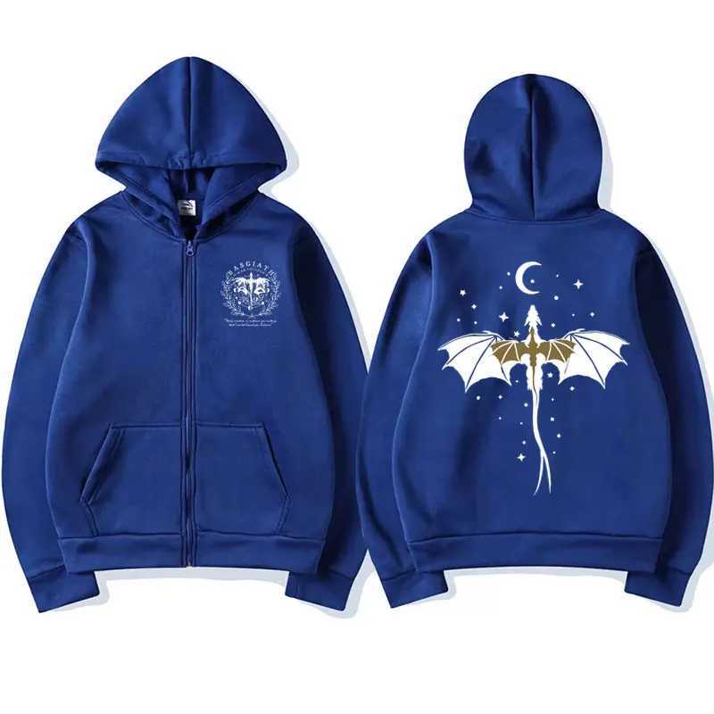 Vintage Basgiath War College Graphic Zipper Hoodies Mens Clothing Gothic Fashion Jacket Sweatshirts Unisex Casual Zip Up Hoodie X250718