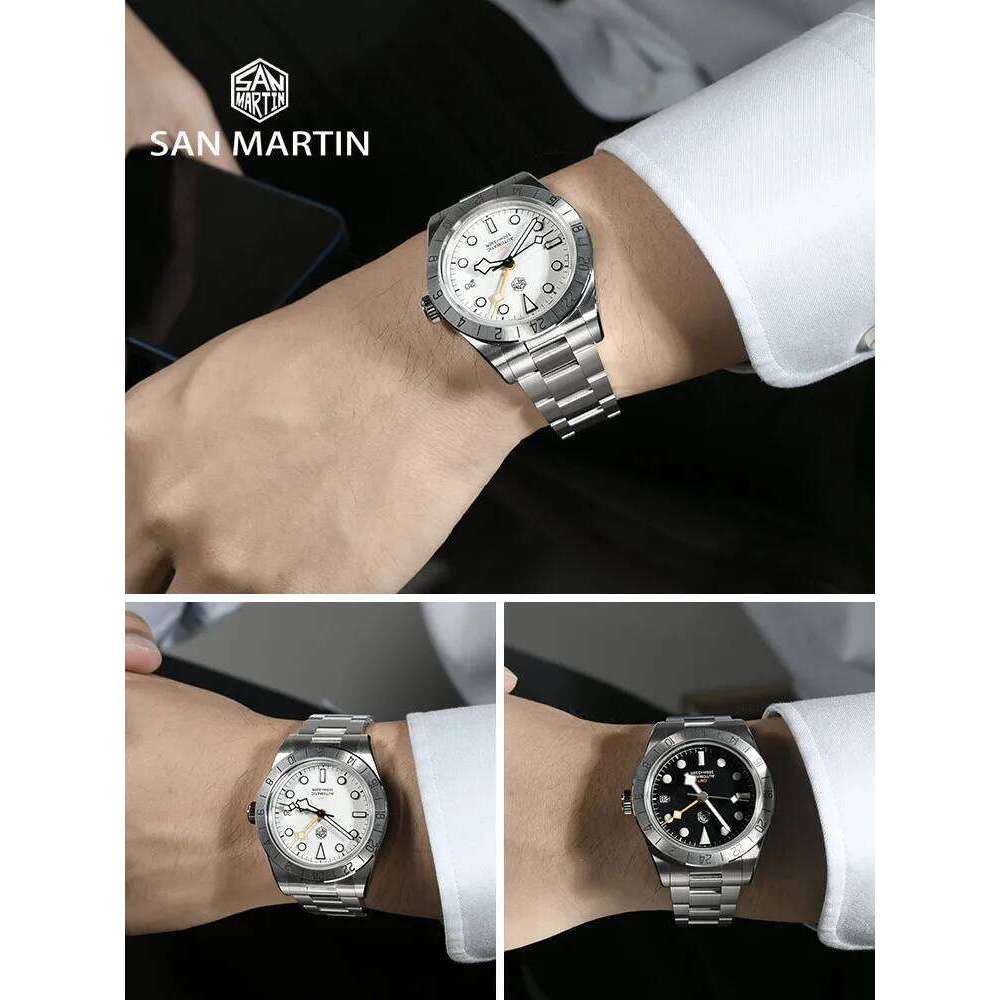 San Martin New 39mm NH34 BB GMT Automatic Mechanical Sport Watch Sapphire Luminous Waterproof 100m for Men Relogio SN0054 free shipping