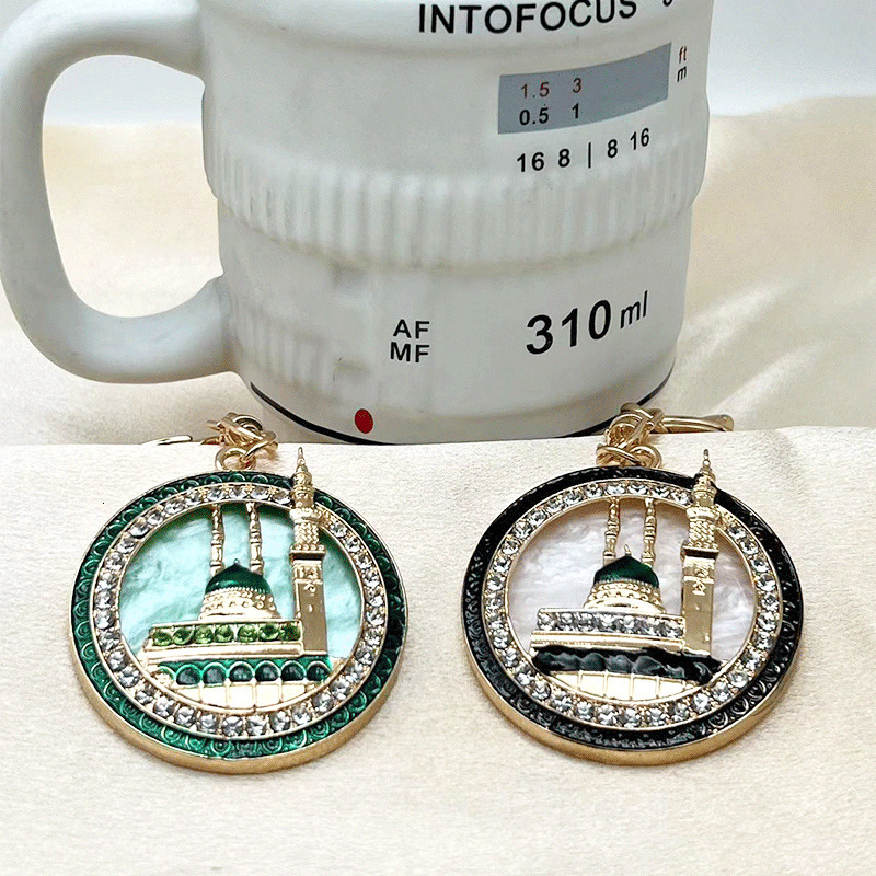 Free Shipping House Exterior Design Bag Charms Gold-plated Diamond Keychain Hanging Fashionable Girls' Bag Accessories