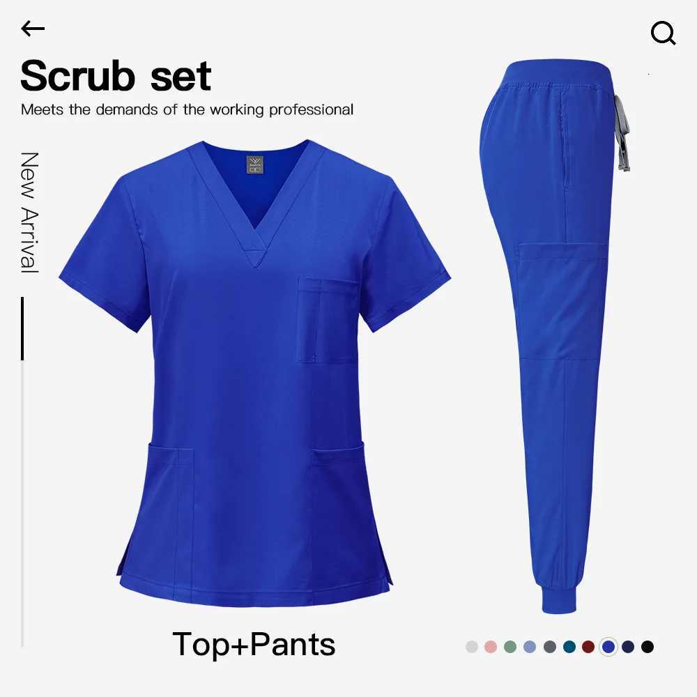 Multilcolors Medical Uniforms Women Scrubs Sets Hospital Working Scrub Suits Nurse Accessories Dental Surgery Suit Lab Workwear Z250718
