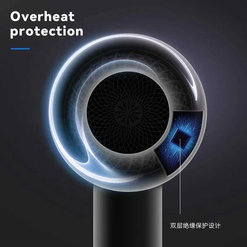 1800W Portable Lightweight Hair Dryer Fast Drying Negative Ion Hairdryer with Heat Settings for Home Use W250718