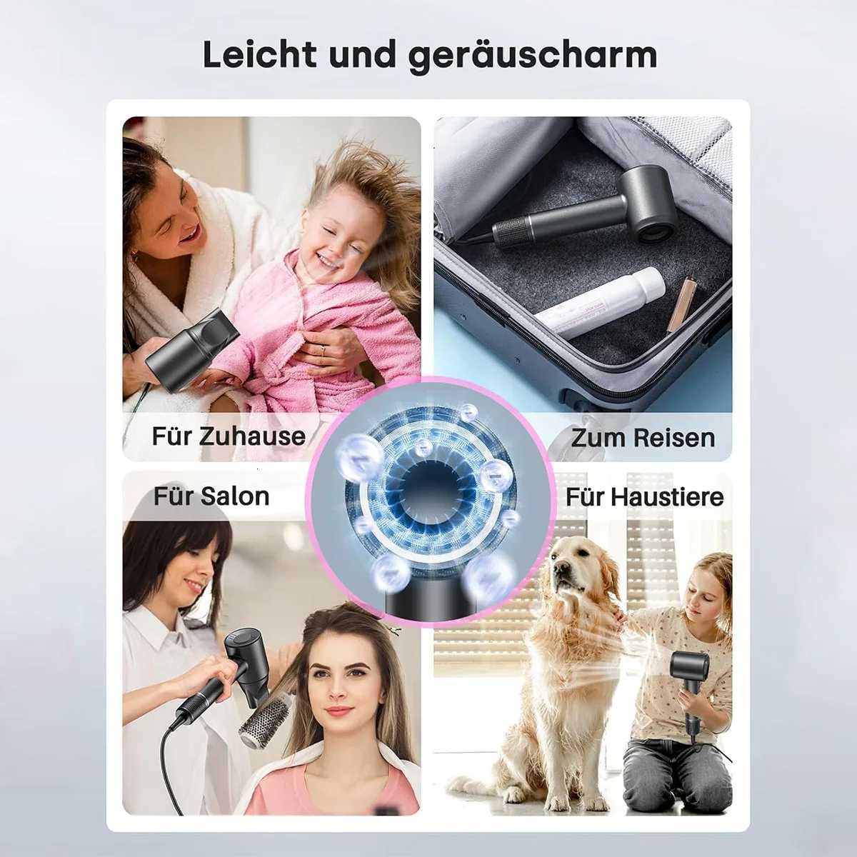 Electric High Speed Hair Dryer 120000 1600W Brushless Negative Ion Blow Dryer Super Powerful Wind Low Noise Salon Hair Dryer W250718