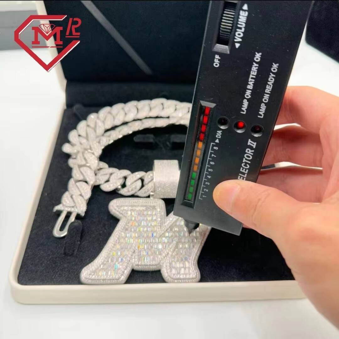 Big Size Mossanite Pendant Hip Hop Iced Out Initial Letter 925 Silver Baguette Cut Custom Moissanite Pendant