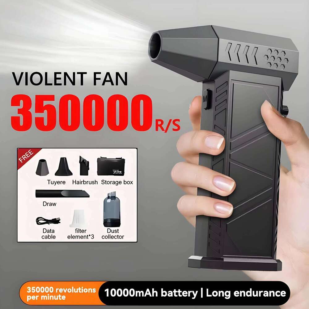 Violent Fan 350000Rpm Powerful Air Vacuum Dust Cleaner Charging Strong Winds 58M/S Brushless Turbo Jet Blower Dry