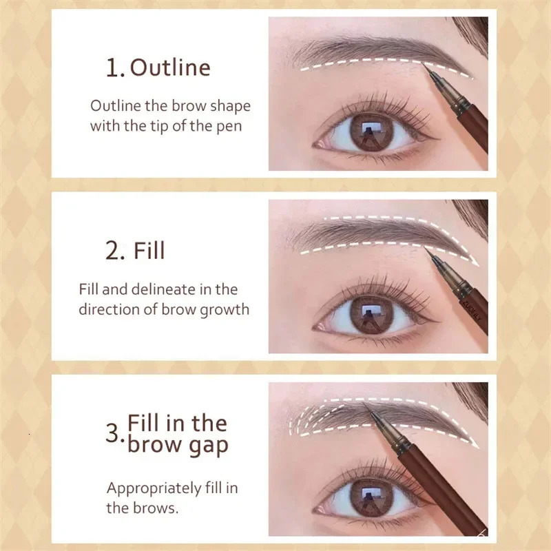 1PC Liquid Eyebrow Pencil Waterproof Long Lasting Smooth Eyeliner Lying Silkworm 0.01mm Ultra Fine Eyebrow Tattoo Pen Makeup 250712