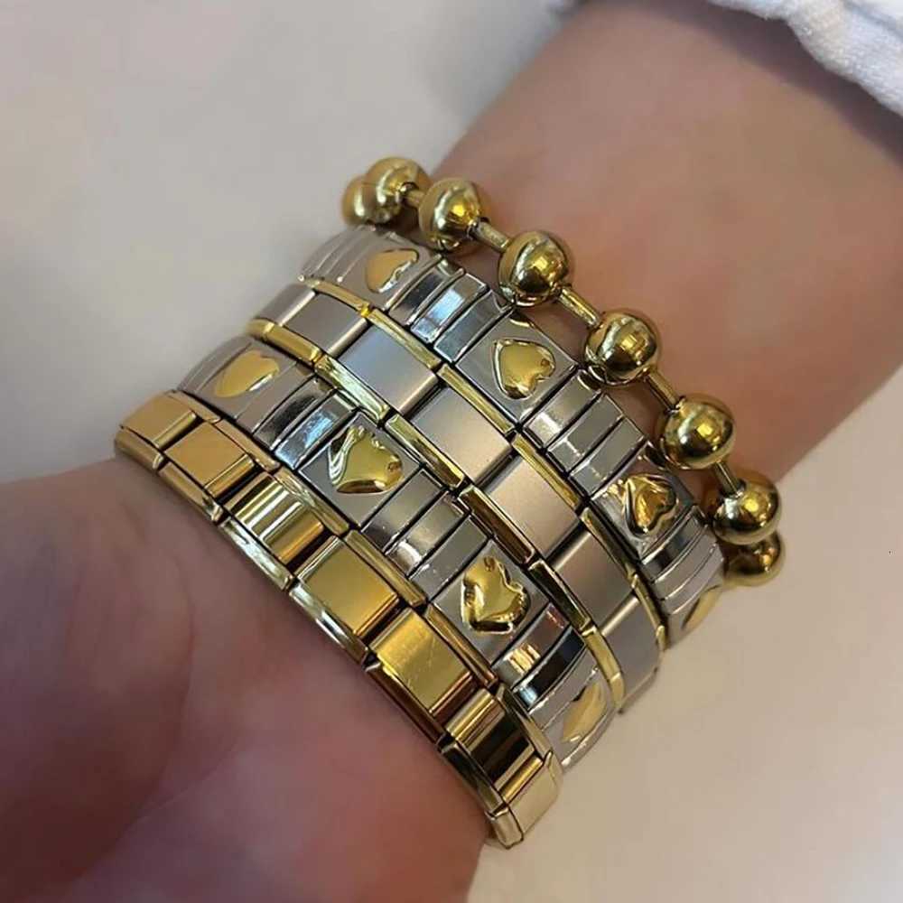 AENSOA Vintage Elasticity Stainless Steel Bangles Bracelet for Women Classic Square Adjustable Wristband Waterproof Bangle X250718