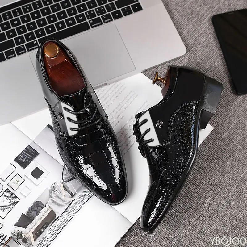 Mens y Patent Leather Shoes Pointed Toe Dress est Oxford Wedding Trend Plus Size Male Footwear Shoes 250717
