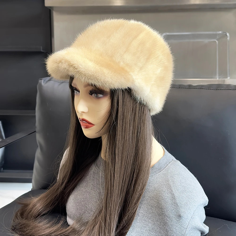 Real Mink Fur Hat Winter Women Keep Warm 100% Genuine Mink Fur Hats Natural Quality Female Fashion Mink Fur Cap Lady Outdoor Cap 250717