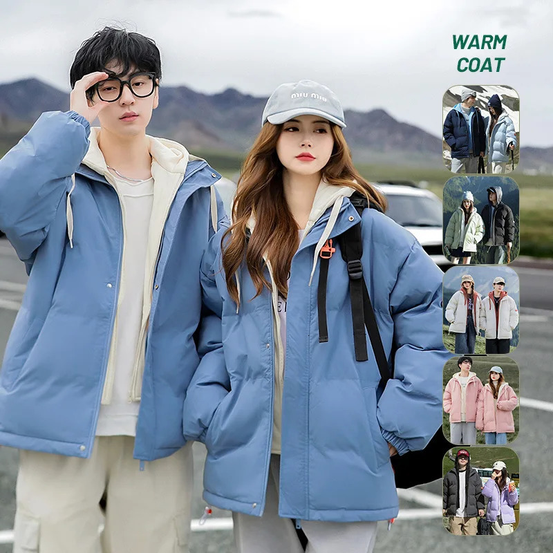 Men Hooded parka Thick Warm Colorful Bubble Coat Winter Jacket Mens Streetwear Hip Hop Parka Korean Black Clothes Puffer Jackets 250716