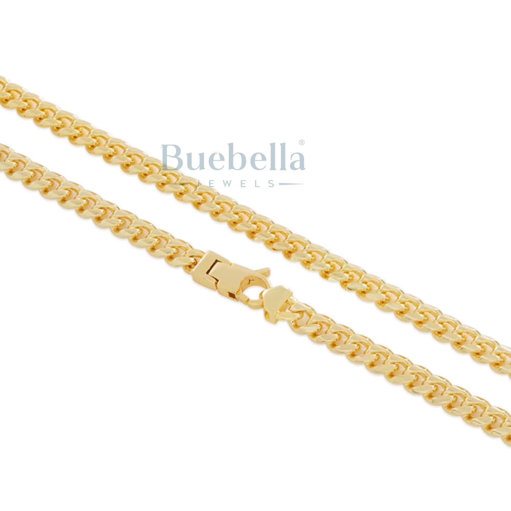 Hot Sale Cuban Chain 5mm Moissanite 925 Silver 18k Gold Plated Cuban Link Chain Fine Jewelry For Men