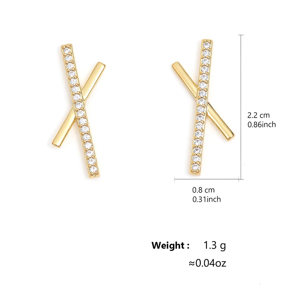 Yupsk Fashion Small Cross X-shape Zircon Pearl Earrings for Women Statement Unusual Accessories Wedding Party Jewelry 250717