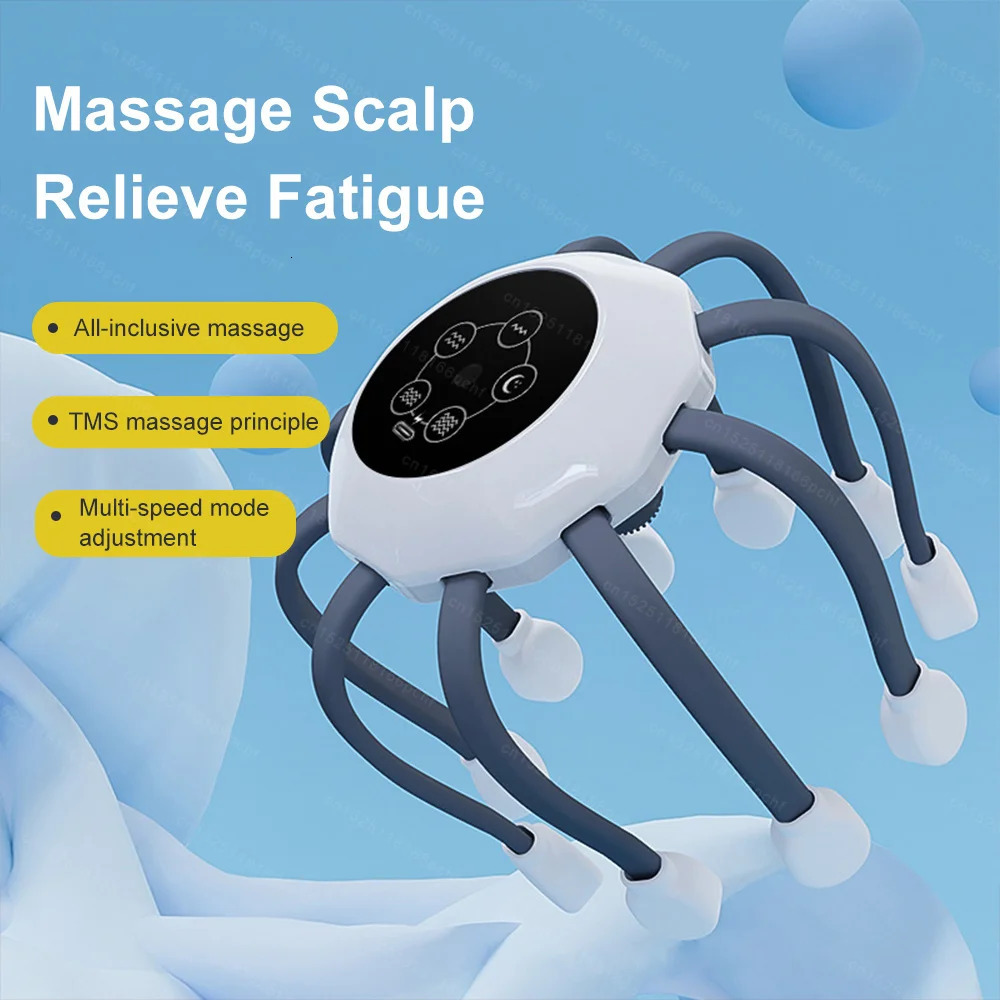Electric Scalp Head Massager Octopus Claw Vibration Massage Stress Reliefheadache Relaxation Meridian Dredging Device 250716