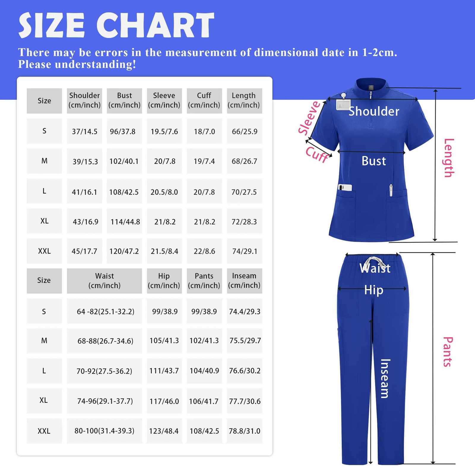 Womens Nurse Uniform Set Clinical Uniforms Medical Clothes Scrubs Sutis Surgical Blouse Zipper Top Pants Suit for Woman Man XXL Z250718